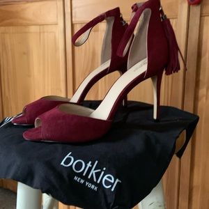BOTKIER NEW YORK Anna sandal high heel open toe tassel zip back & ankle strap